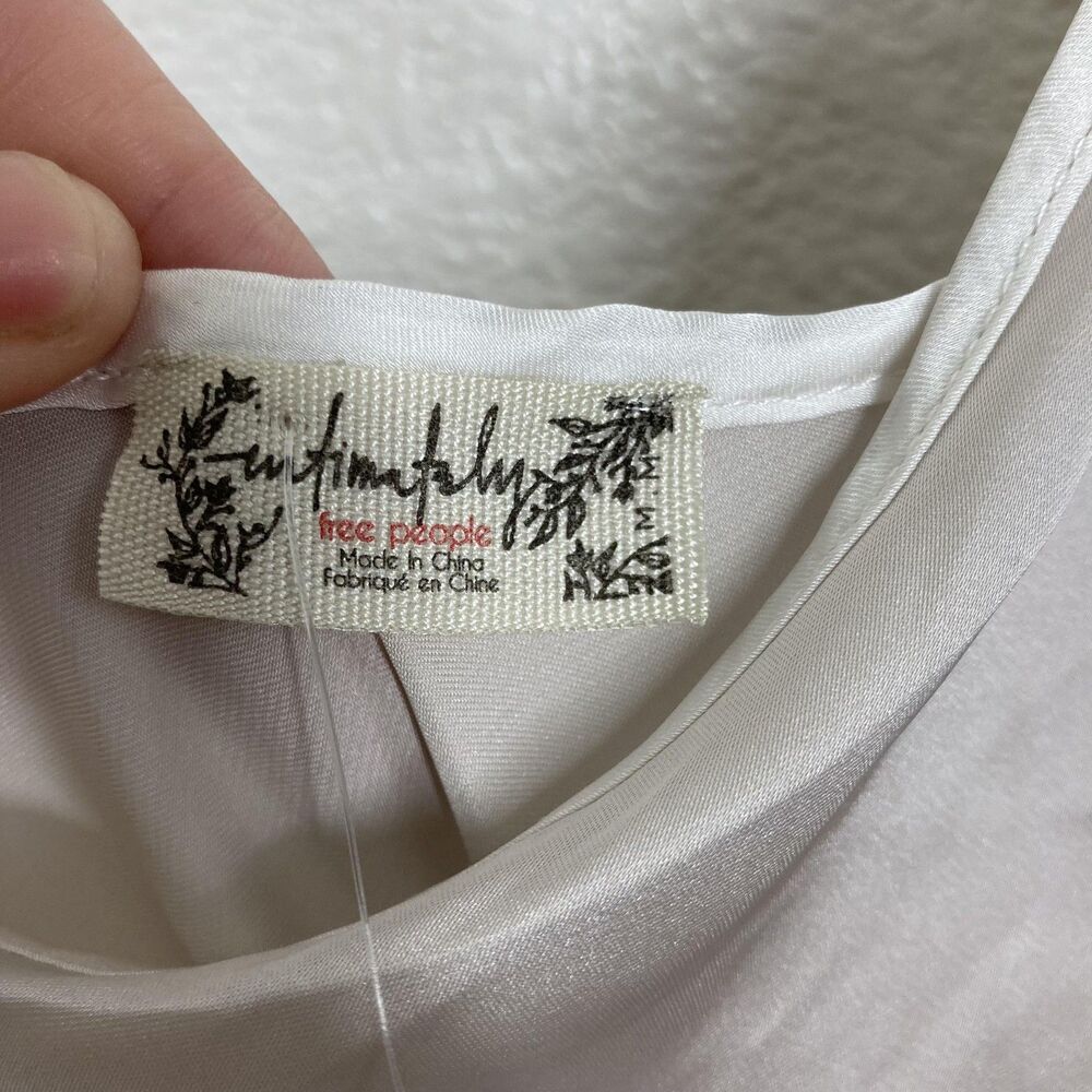 Free People Slip Dress Womens Medium Beige Satin Intimately Chemise Nightgown - Picture 4 of 16